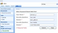 Virto SharePoint Password Reset & Recovery Web Part screenshot